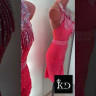 1168 Orange latin dance dress