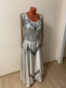 1063 Silver set: latin dance dress+ ballroom skirt