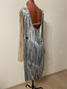 1063 Silver set: latin dance dress+ ballroom skirt