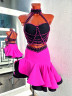 1171 Black-pink latin dance dress