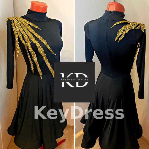 1143 Black latin dance dress