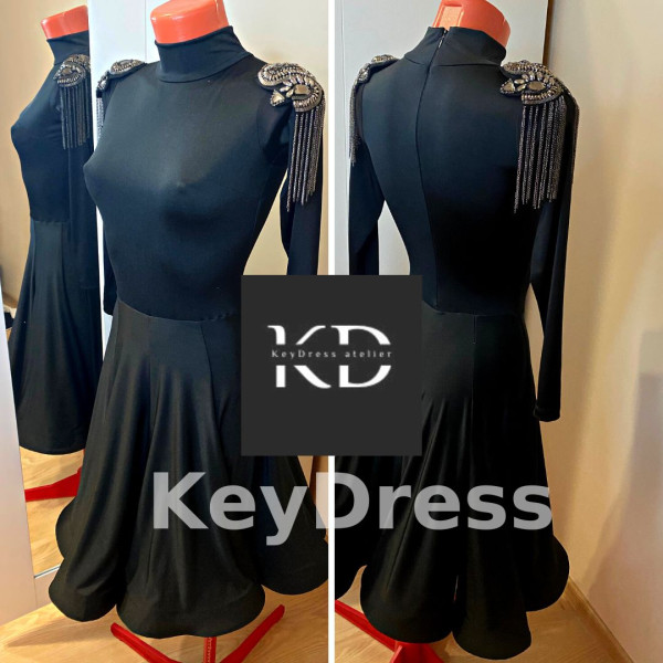 1144 Black latin dance dress
