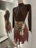 1068 Leopard latin dance dress