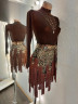1068 Leopard latin dance dress
