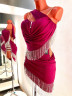 1070 Pink latin dance dress