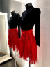 1080 Black-red latin dance dress