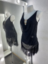 1082 Black fishnet latin dance dress