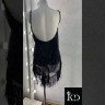 1082 Black fishnet latin dance dress
