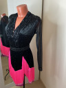 1084 Black-fuchsia latin dance dress