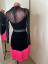 1084 Black-fuchsia latin dance dress