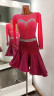 1085 Pink-red latin dance dress