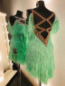 1086 Green latin dance dress
