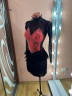 1087 Red-black latin dance dress