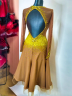 1090 Gold-yellow latin dance dress