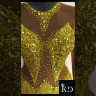 1090 Gold-yellow latin dance dress