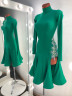 1001 Green latin dance dress