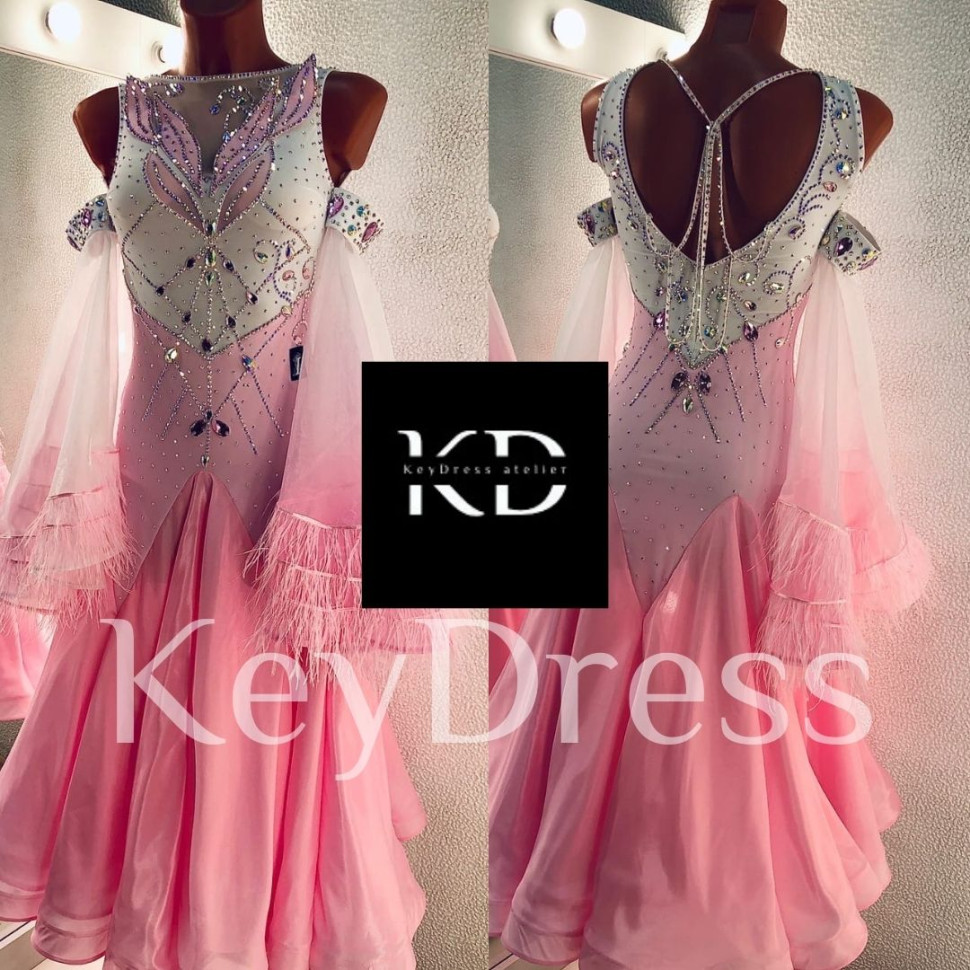 2003 Pink-white ballroom dress