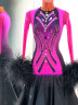 2004 Pink-black ballroom dress
