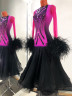 2004 Pink-black ballroom dress