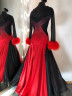 2009 Red-black ballroom dress