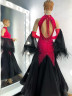 2012 Pink-black ballroom dress