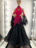 2012 Pink-black ballroom dress