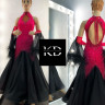 2012 Pink-black ballroom dress