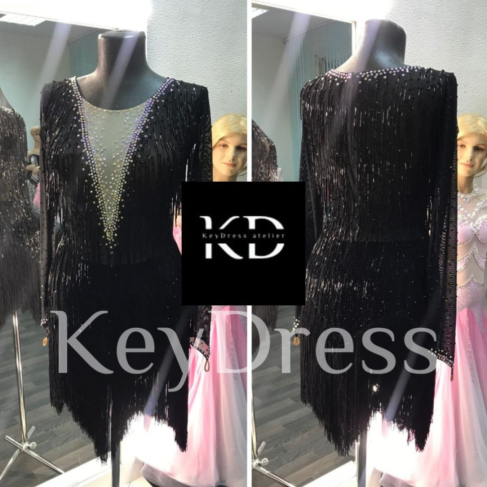 1005 Black latin dance dress