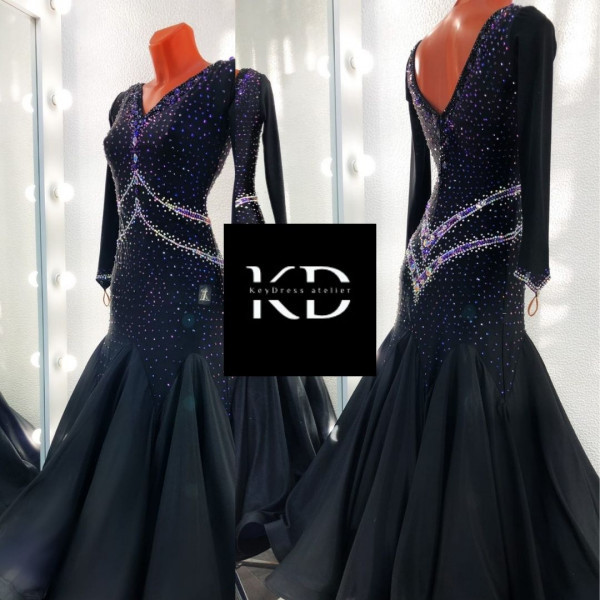 2019 Black ballroom dress