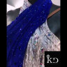 1007 Blue-silver latin dance dress