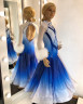 2024 White-blue ballroom dress