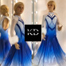 2024 White-blue ballroom dress