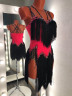 1011 Red-black latin dance dress