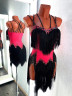 1011 Red-black latin dance dress