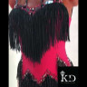 1011 Red-black latin dance dress
