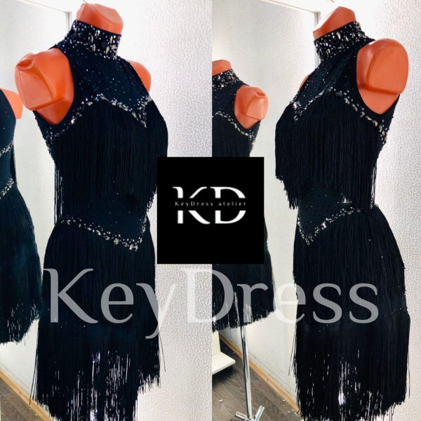 1012 Black latin dance dress