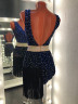 1014 Black-blue latin dance dress