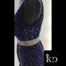 1014 Black-blue latin dance dress