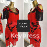 1115 Red latin dance dress