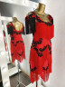 1115 Red latin dance dress