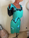1116 Blue latin dance dress