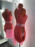 1016 Coral-pink latin dance dress