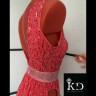 1016 Coral-pink latin dance dress