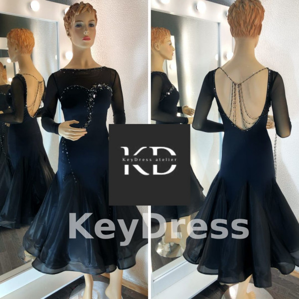 2032 Black ballroom dress