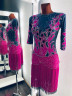 1119 Pink-grey latin dance dress