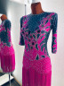 1119 Pink-grey latin dance dress