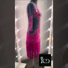 1119 Pink-grey latin dance dress