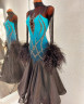 2037 Green-black ballroom dress