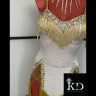 1022 White-gold latin dance dress